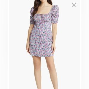 ASTR The Label, FLORAL PUFF SLEEVE MINI DRESS